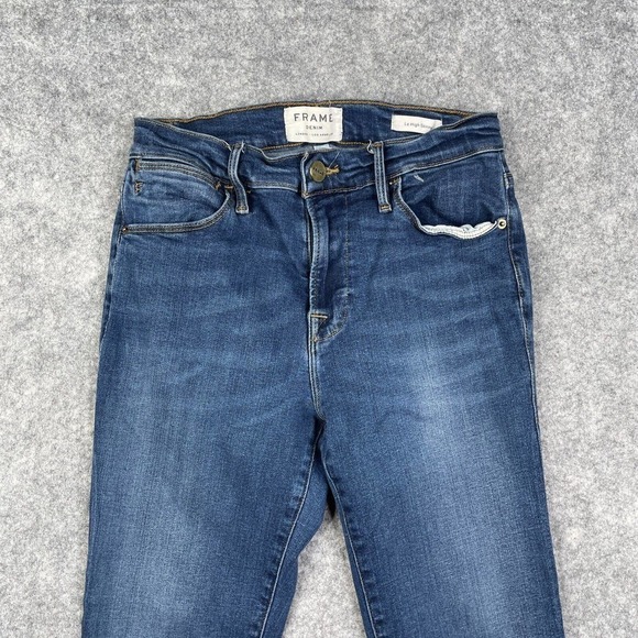 FRAME Denim Le High Skinny 26 Jeans Women's Blue Step Hem Stretch Medium - Picture 2 of 10